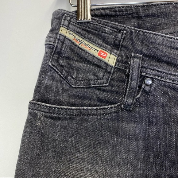 Diesel Matic Stretch Jeans Size 25 x 30 008YP Distressed Black Denim Slim Leg - Picture 3 of 10